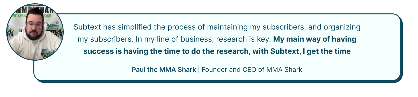 Horizontal Quote MMA Shark Paul Horizontal Quote MMA Shark Paul