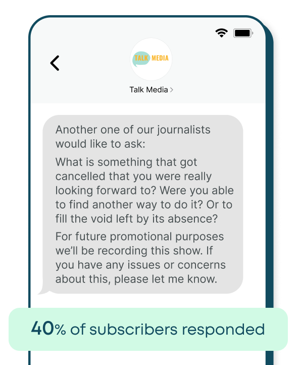 Talk Media broadcast example